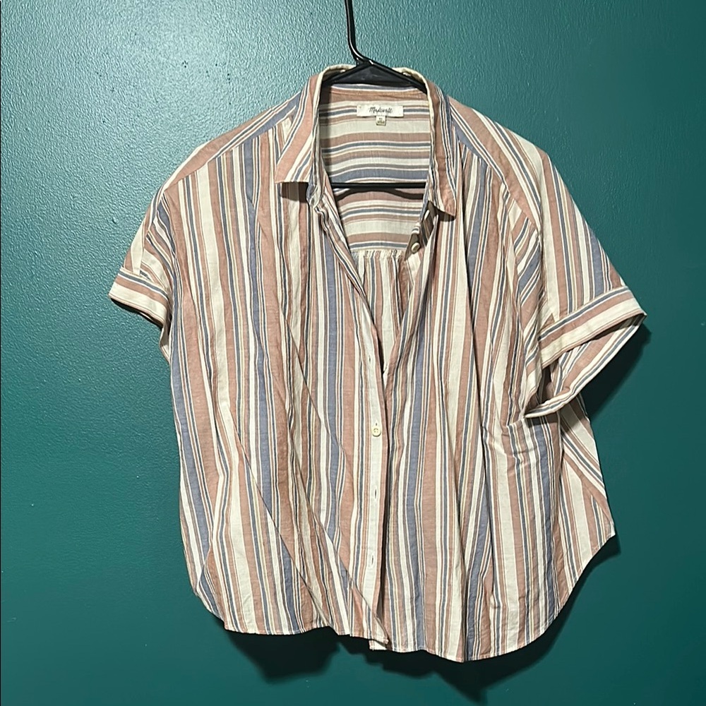 Madewell Blue and pink Button Down Shirt